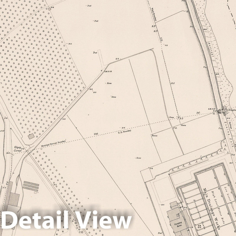 Historic Wall Map : Ordnance Survey Maps, London, Five feet to The Mile. London Sheet X.22, 1895 City Atlas - Vintage Wall Art