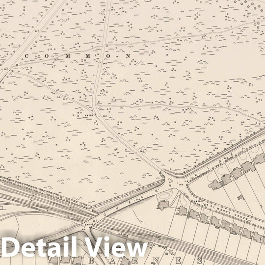 Historic Map : Ordnance Survey Maps, London, Five feet to The Mile. London Sheet X.45, 1895 City Atlas - Vintage Wall Art