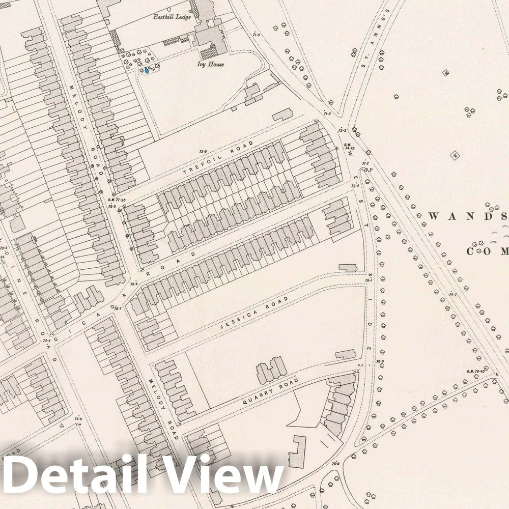 Historic Map : Ordnance Survey Maps, London, Five feet to The Mile. London Sheet X.69, 1895 City Atlas - Vintage Wall Art