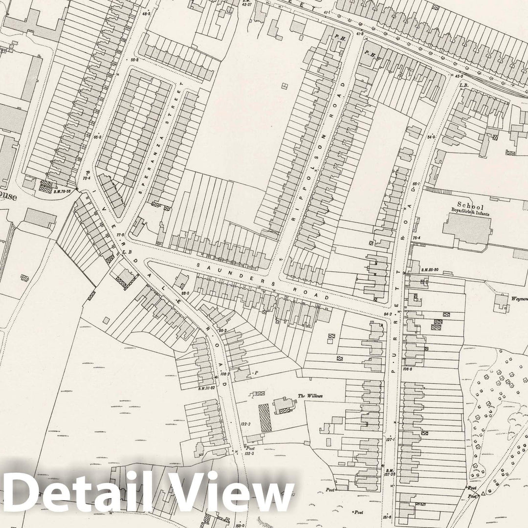 Historic Map : Ordnance Survey Maps, London, Five feet to The Mile. London Sheet XII.19, 1895 City Atlas - Vintage Wall Art