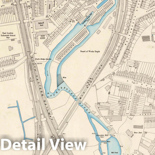 Historic Map : Ordnance Survey Maps, London, Five feet to The Mile. London Sheet XII.51, 1895 City Atlas - Vintage Wall Art