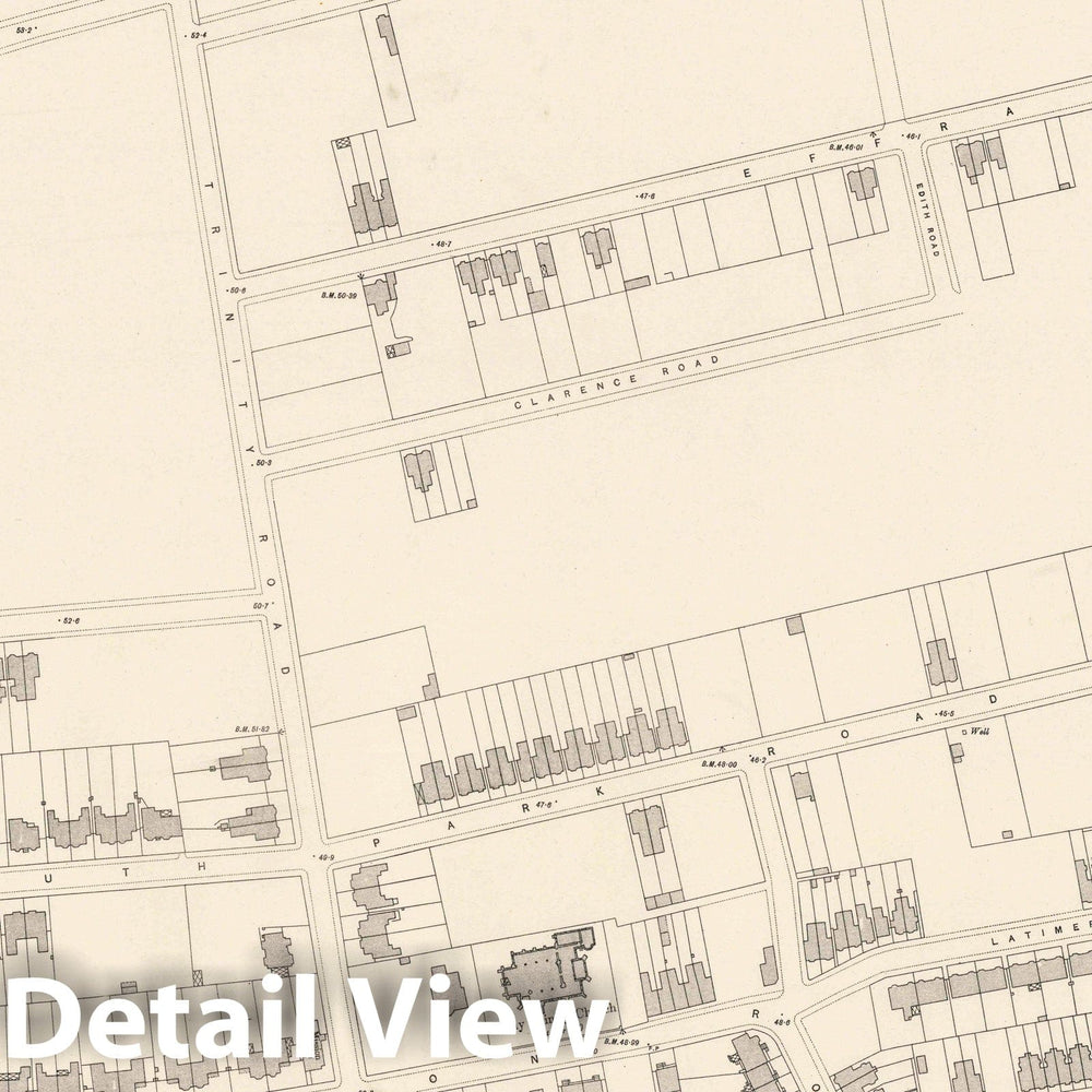 Historic Map : Ordnance Survey Maps, London, Five feet to The Mile. London Sheet XIV.28, 1895 City Atlas - Vintage Wall Art