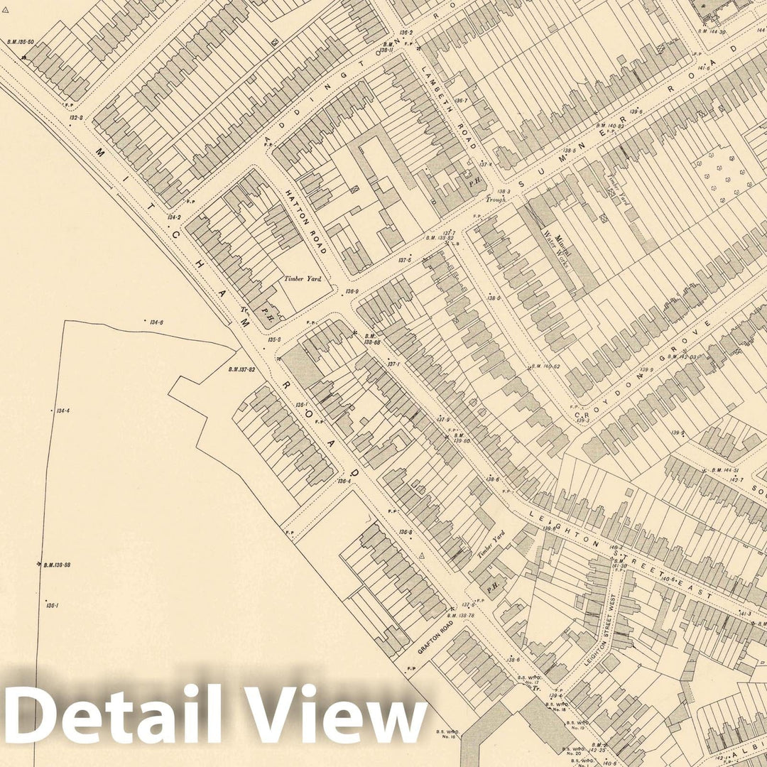 Historic Map : Ordnance Survey Maps, London, Five feet to The Mile. London Sheet XV.94, 1896 City Atlas - Vintage Wall Art