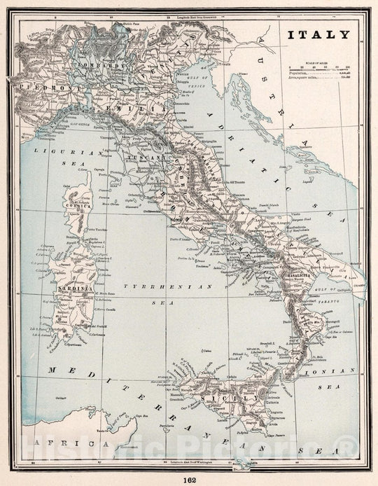 Historic Map : Italy. (to accompany) The Columbian World's Fair Atlas Published for: Wood Brothers Cash Store Unadilla, New York, 1893 Atlas - Vintage Wall Art