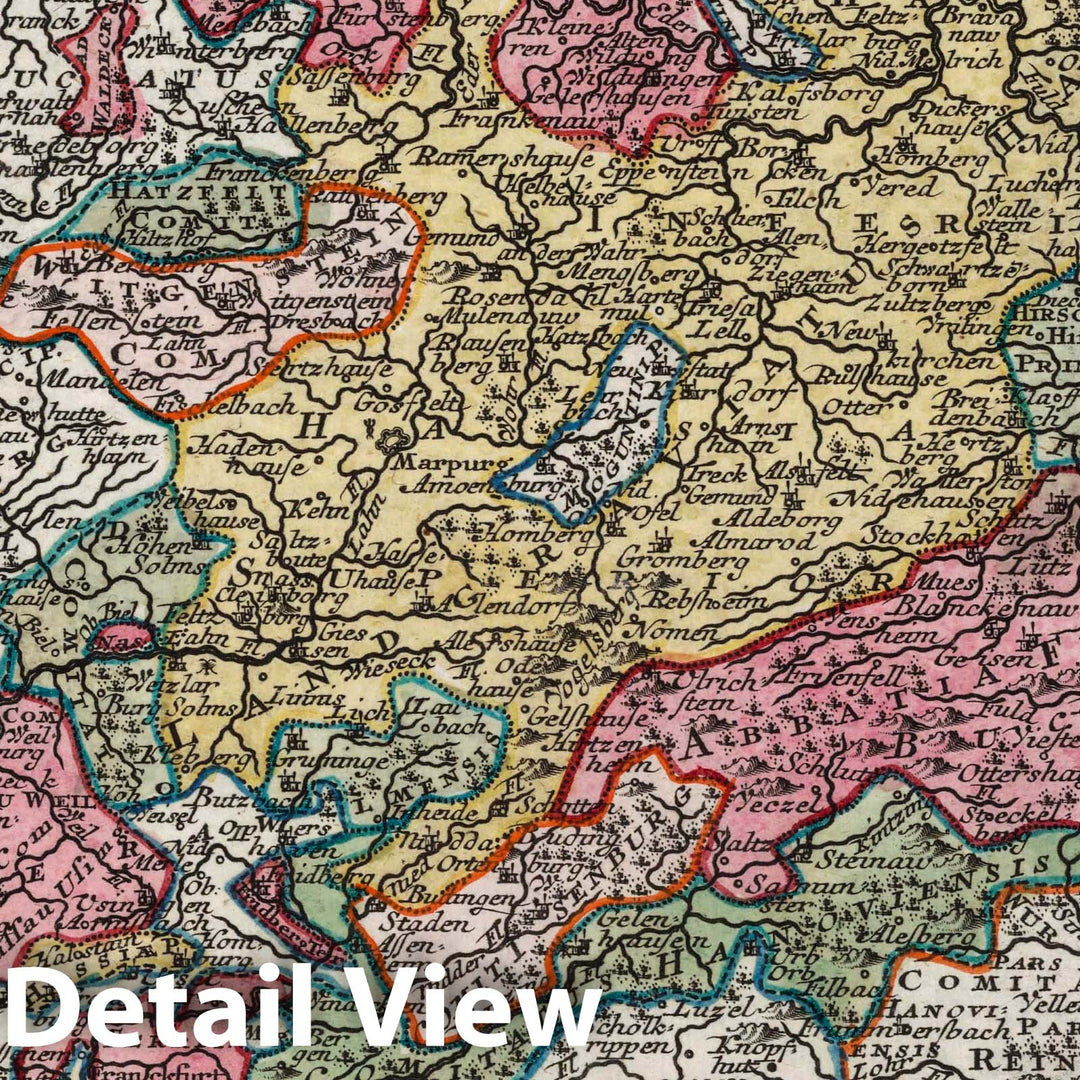 Historic Map : Germany, Rhine River Valley Mappa Circuli Rhenani Superioris, 1744 Atlas , Vintage Wall Art