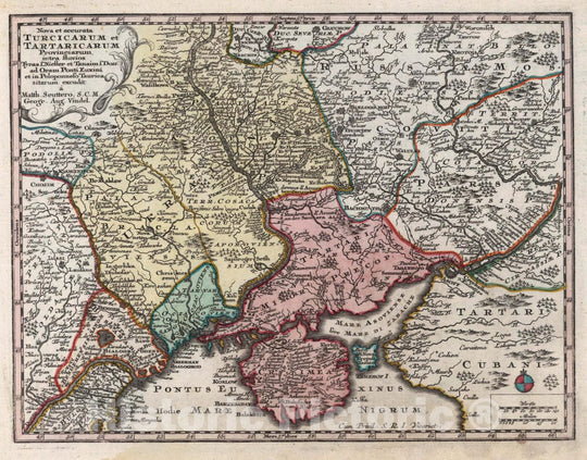 Historic Map : Ukraine, Nova et accurata Turcicarum et Tartaricarum Provinciarum 1744 , Vintage Wall Art