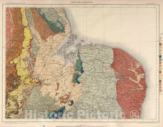 Historic Map : Sheet 9. Ordnance Survey of England and Wales, 1891 Geologic Atlas - Vintage Wall Art