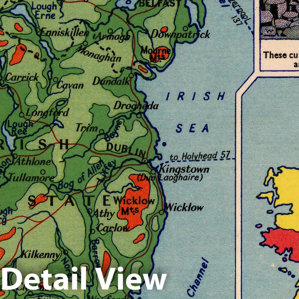 Historic Map : Our Homelands: Ireland, 1935 - Vintage Wall Art