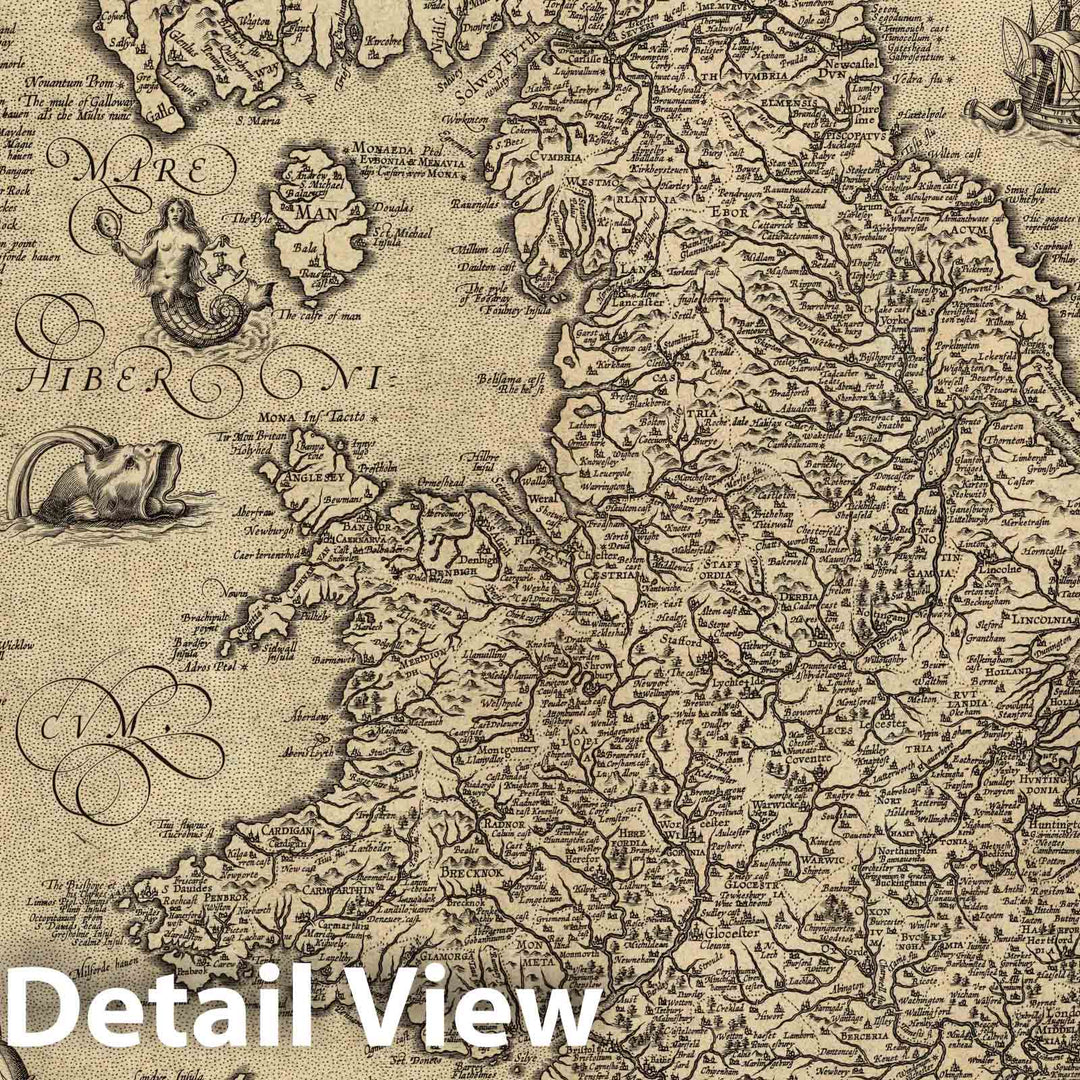 Historic Map : England, Angliae Et Hiberniae Accurata Descriptio, 1605 , Vintage Wall Art