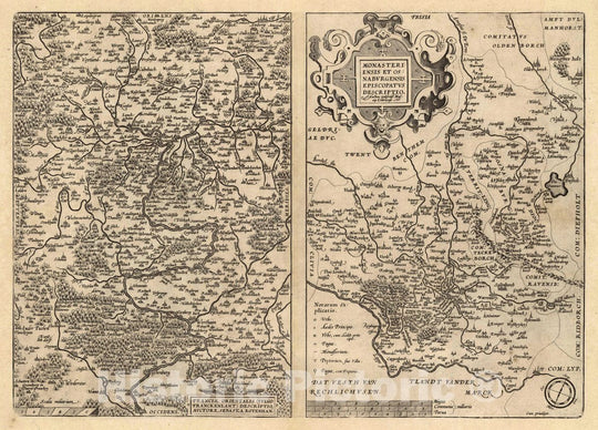 Historic Map : Germany, (67) Franciae (with) Monasteriensis Et Osnaburgensis, 1608 Atlas , Vintage Wall Art