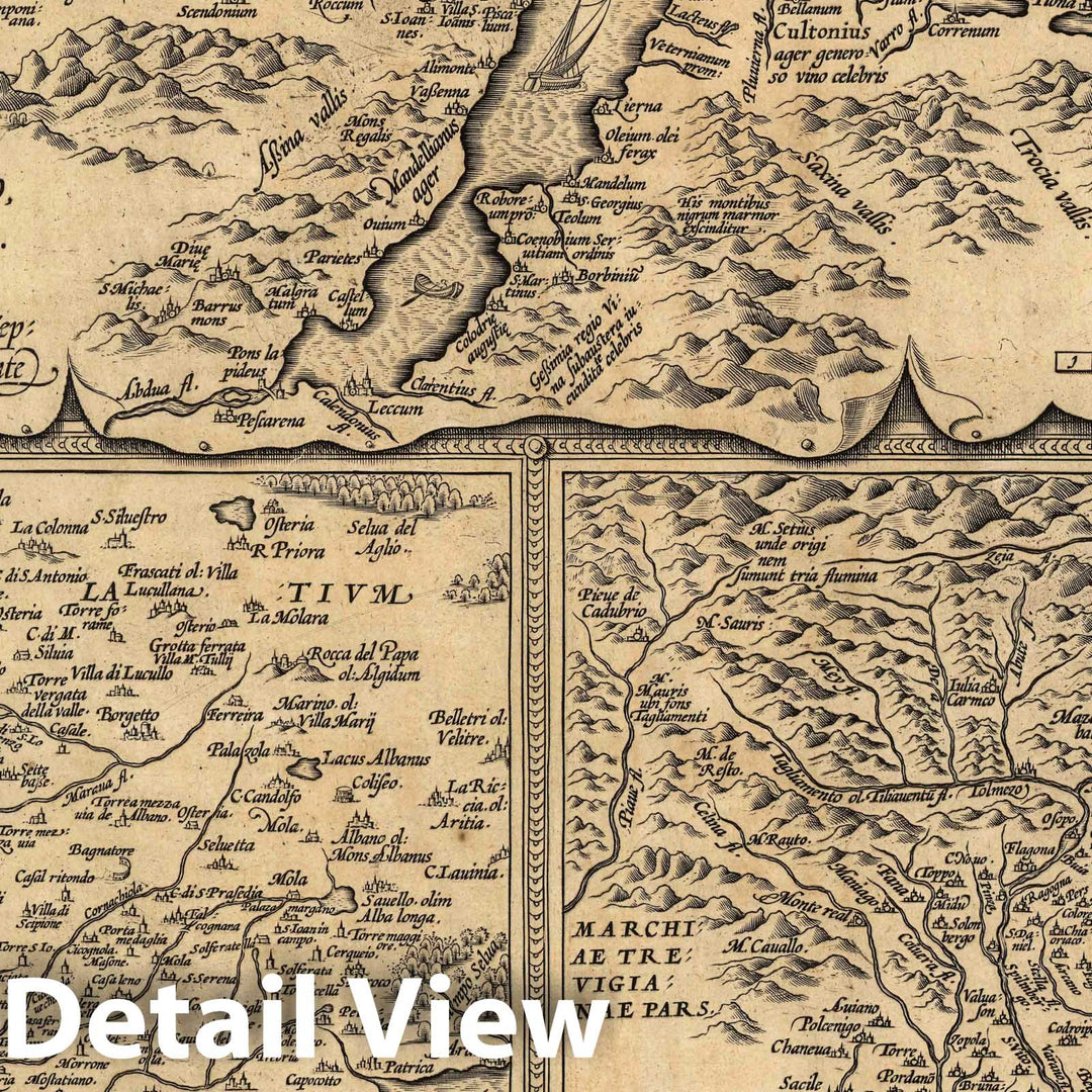 Historic Map : Italy , Rome (Italy), Lake Como, (88) Larii Lacus (with) Terretorii Romani (with) Fori Iulii, 1608 Atlas , Vintage Wall Art