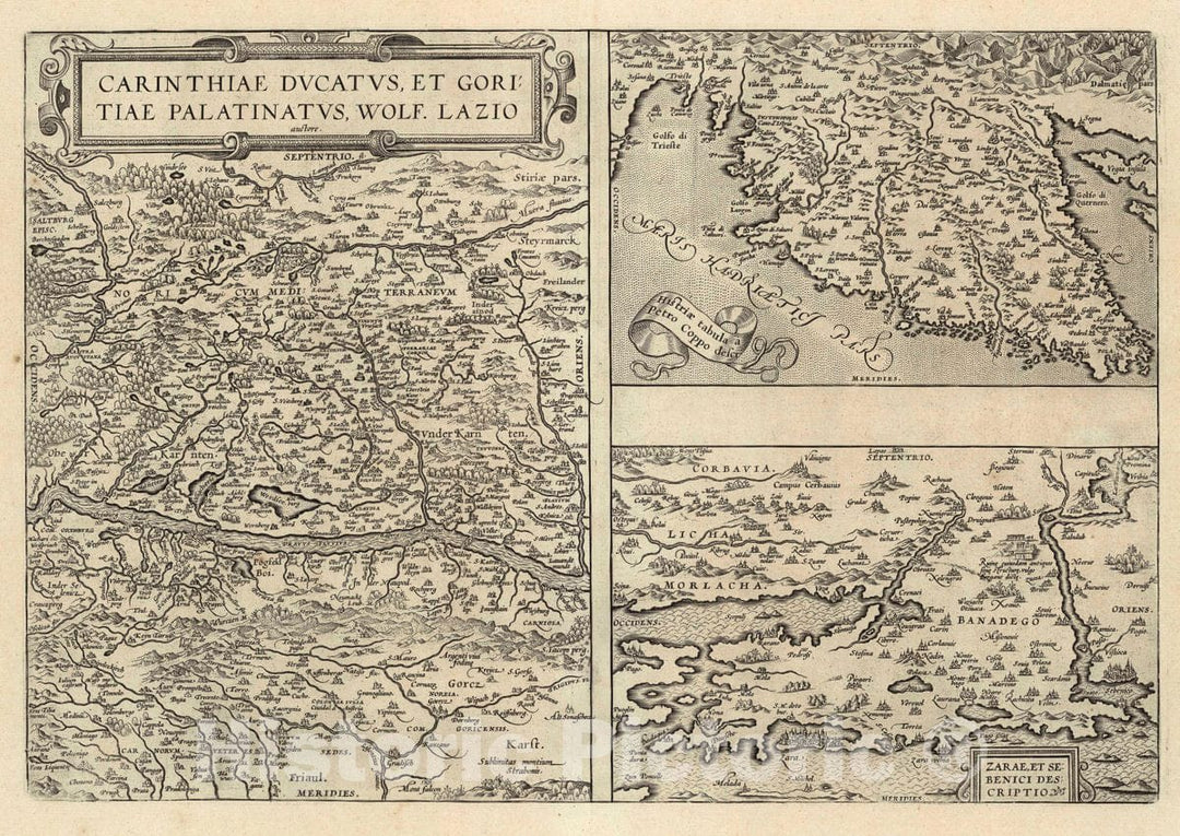 Historic Map : Croatia, Adriatic Sea (101) Carinthiae (with) Histriae (with) Zarae, 1608 Atlas , Vintage Wall Art