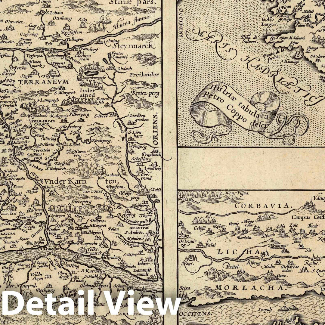 Historic Map : Croatia, Adriatic Sea (101) Carinthiae (with) Histriae (with) Zarae, 1608 Atlas , Vintage Wall Art