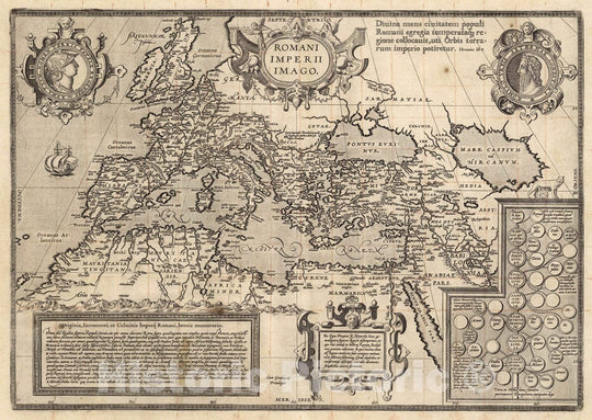 Historic Map : Mediterranean, Europe Romani Imperii Imago. Cum Gratia et Privilegio, 1608 Atlas , Vintage Wall Art