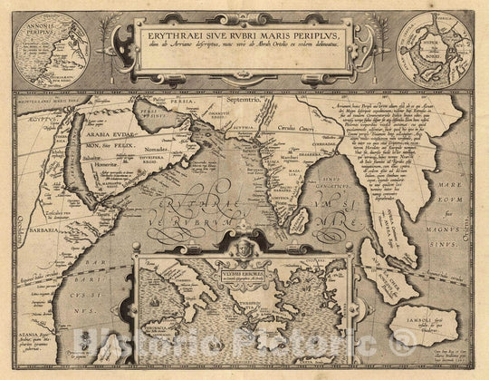 Historic Map : India, Indian Ocean (xxxvi) Erythraei Sive Rubri Maris Periplus, 1597 Atlas , Vintage Wall Art