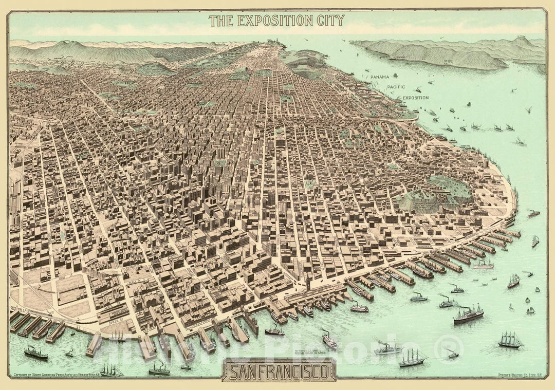 Historic Map - 1968 Pictorial Map - The Exposition City San Francisco. 1968. - Vintage Wall Art