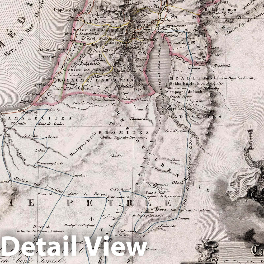 Historic Map : Palestine , Jerusalem, Carte de la Palestine, a l'histoire de Notre Seigneur Jesus Christ, 1830 Atlas , Vintage Wall Art