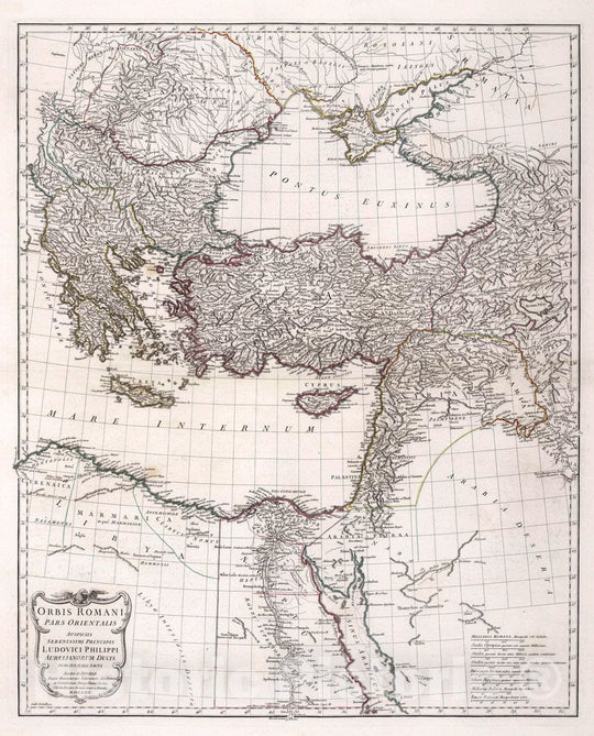 Historic Map : Rome, Roman Empire, Europe Orbis Romani, pars orientalis, 1764 Atlas , Vintage Wall Art