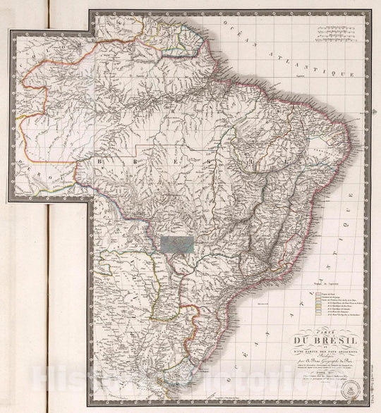 Historic Map : Brazil, , South America Carte du Bresil et d'une Partie des Pays adjacents, 1826 Atlas , Vintage Wall Art