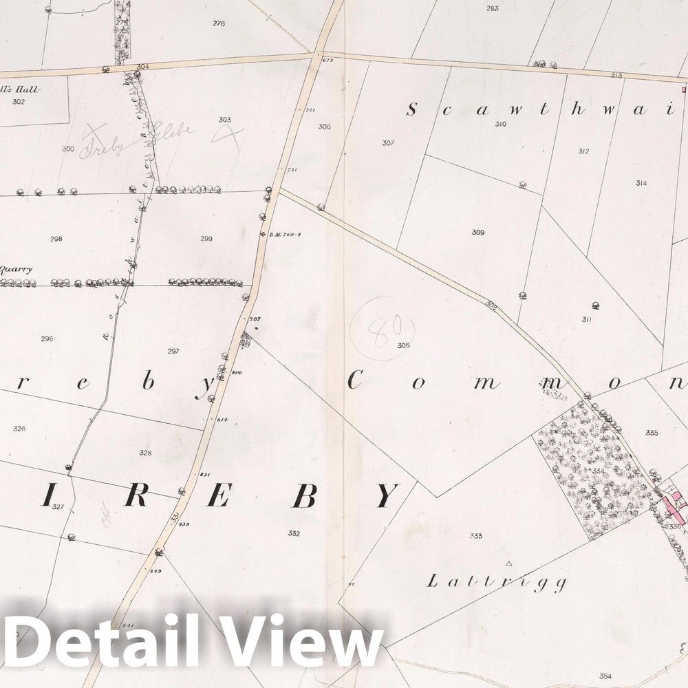 Historic Map : Ireby Parish. Co. Cumberland. Sheet XLVII.5, 1865 Atlas - Vintage Wall Art