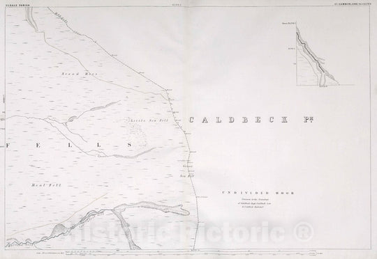 Historic Map : Uldale Parish. Co. Cumberland. Sheet XLVII.11. Sheet XLVII.7, 1865 Atlas - Vintage Wall Art