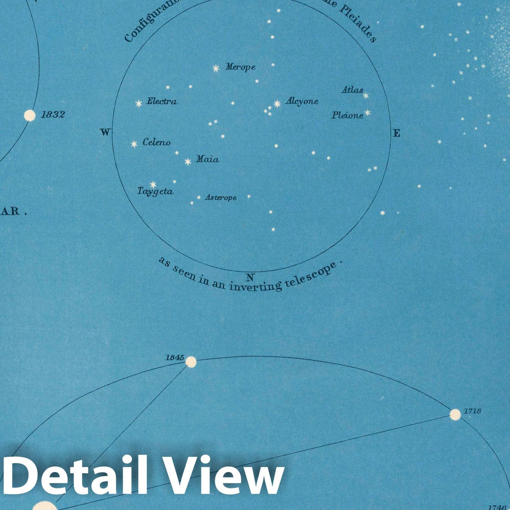 Historic Map : Plate 11. Star Relationships, 1869 Celestial Atlas - Vintage Wall Art