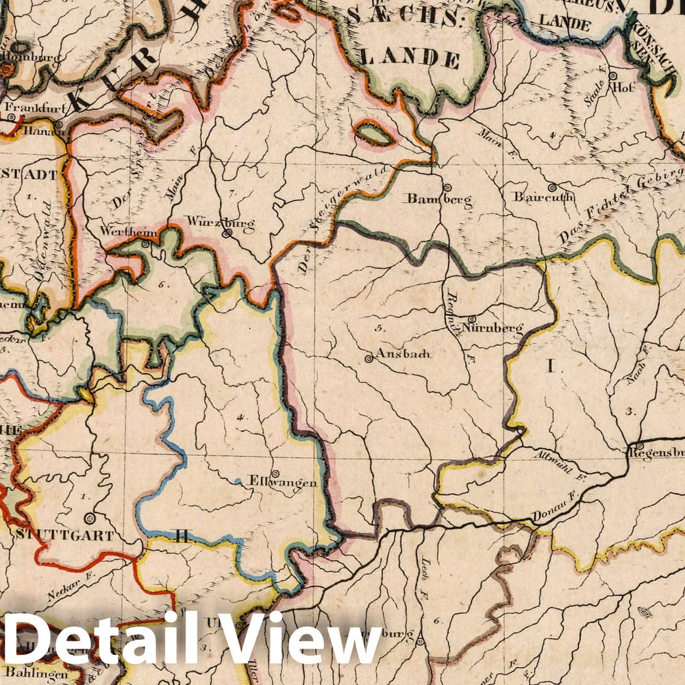 Historic Map : Germany, V.2: 6-10: VI: Sud Dutschland, 1825 Atlas , Vintage Wall Art