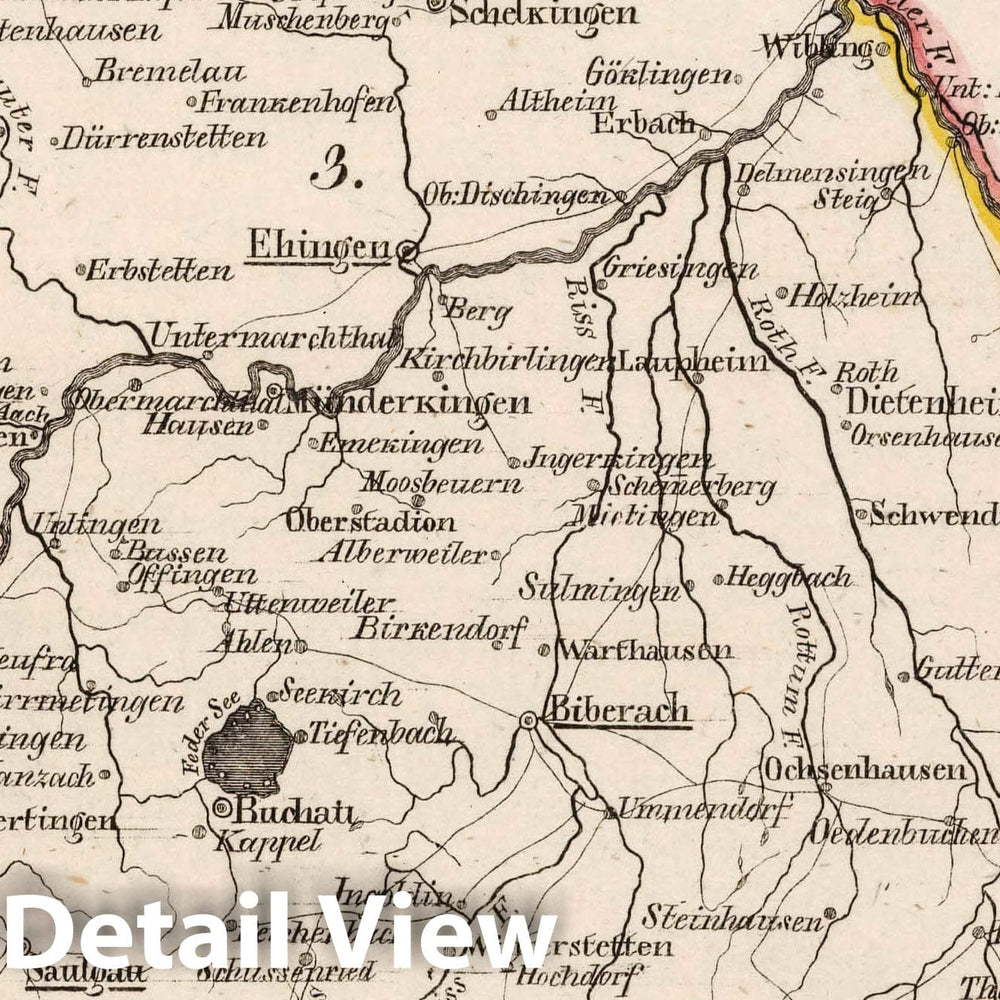 Historic Map : Germany, V.2: 6-10: VI: II. Wurtemberg. Der Donau Kreis, 1825 Atlas , Vintage Wall Art