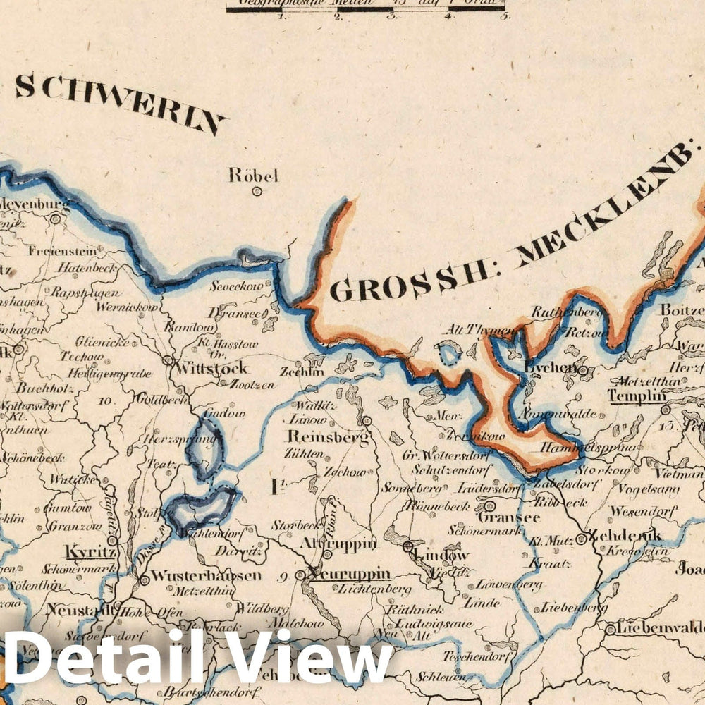 Historic Map : Prussia , Germany, V.2:6-10:IX. Preussen. I. Prov: Brandenburg Reg: Bez: 1. Potsdam Kr. 9-14, 1825 Atlas , Vintage Wall Art