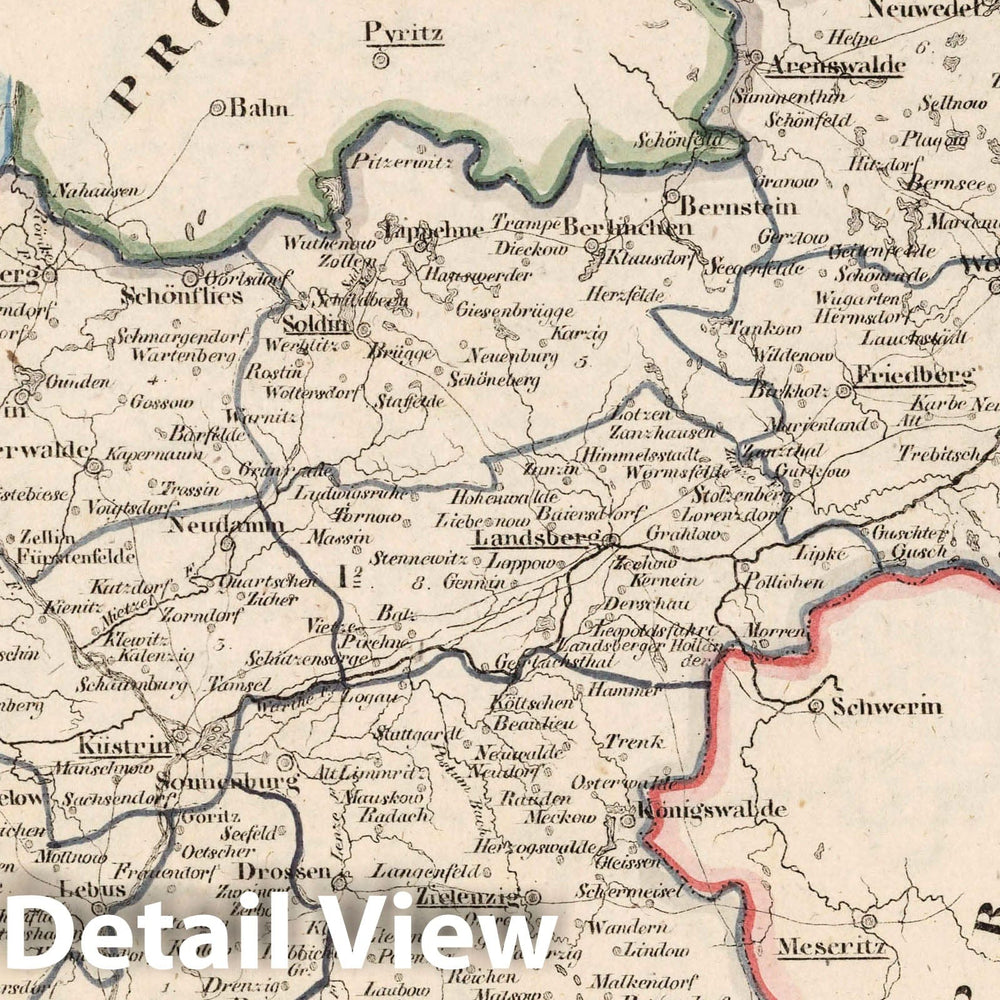 Historic Map : Prussia , Germany, V.2:6-10:IX. Preussen. I. Prov: Brandenburg Reg: Bez: 2. Frankurt. Kr. 1-9, 1825 Atlas , Vintage Wall Art