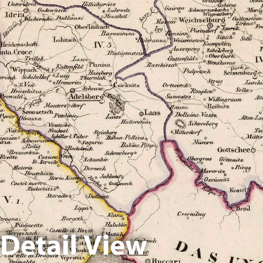 Historic Map : Germany, V.3:11-15:XI:1. Oesterreich. A. Deutsche Erbstaaten. IV-V. Illyrisches Gub, 1828 Atlas , Vintage Wall Art