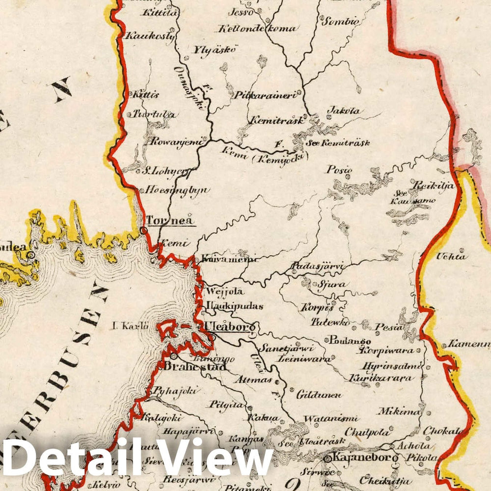 Historic Map : Russia, V.3:11-15:XIII. Russland. Gouv: 2. Finland, 1829 Atlas , Vintage Wall Art