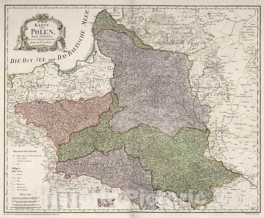 Historic Map : Poland, Karte von Polen. Nach Stozmann. Neu verzeichnet herausgegeben von Franz Joh. Jos. Von Reilly. stwerke, 1795 Atlas , Vintage Wall Art