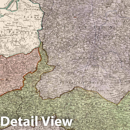 Historic Map : Poland, Karte von Polen. Nach Stozmann. Neu verzeichnet herausgegeben von Franz Joh. Jos. Von Reilly. stwerke, 1795 Atlas , Vintage Wall Art