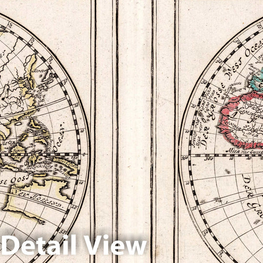 Historic Wall Map : 1704 Der alte Welt Begriffen, Bestehende in 3 hault theilen ALS Africa, Europa, Asia. - Vintage Wall Art