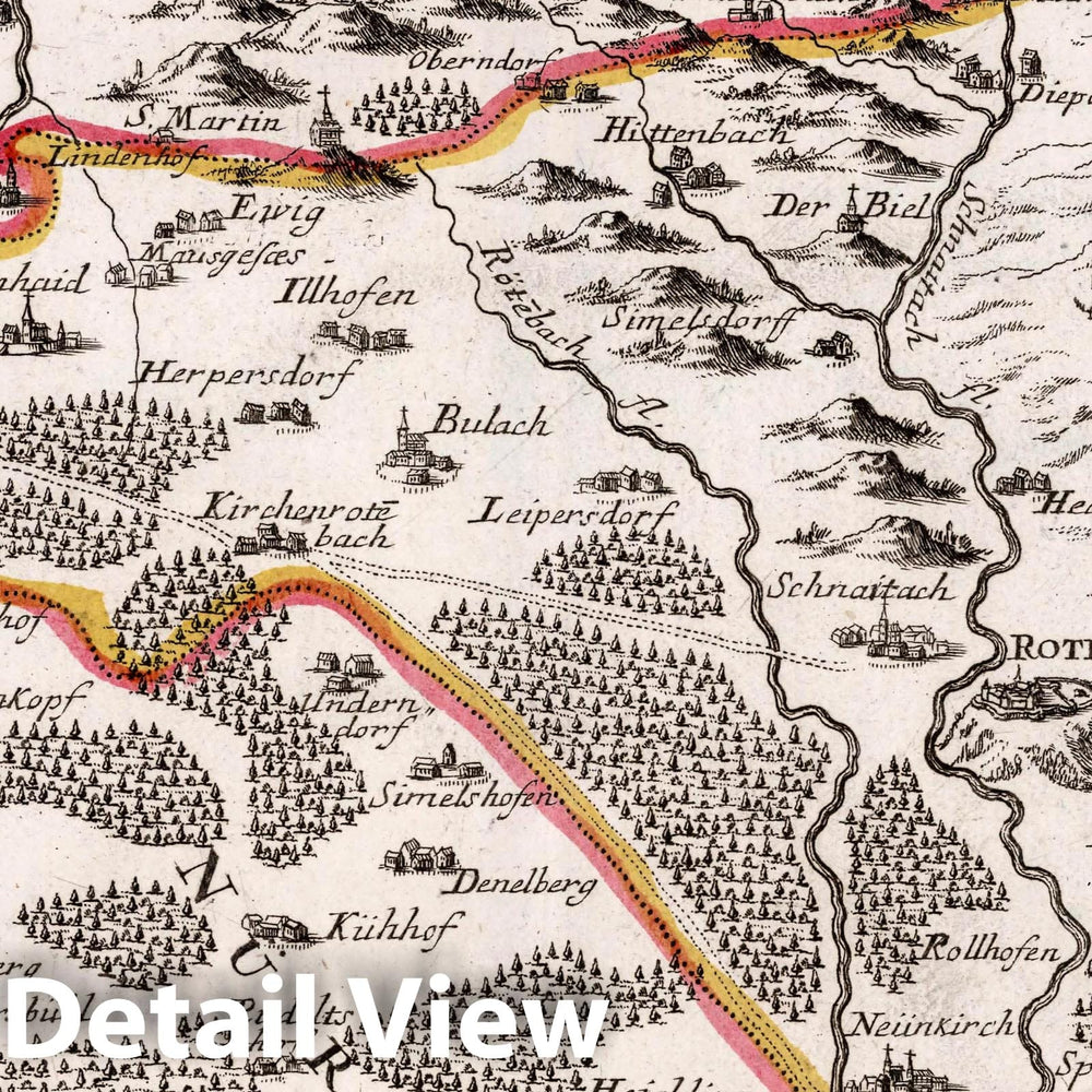 Historic Wall Map : Germany, , Europe Die Herrschaft Rothenberg unweit N?rnberg gegen der Obern Pfaltz gelegen, 1716 Atlas , Vintage Wall Art