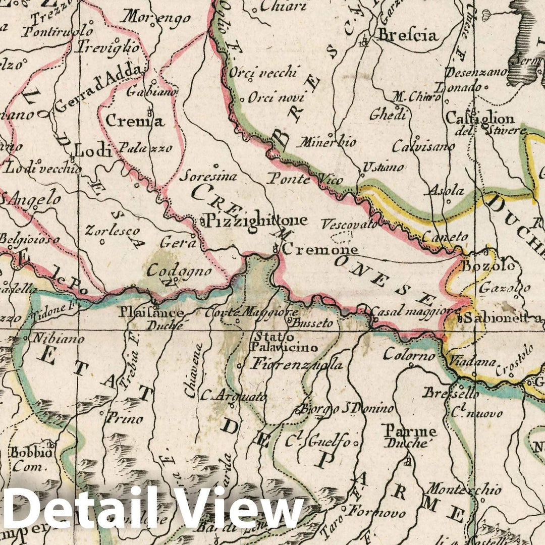 Historic Map : Italy, Nouvelle Carte del Etat de Milan avec ces de Mantoue et de Parme, 1791 Atlas , Vintage Wall Art