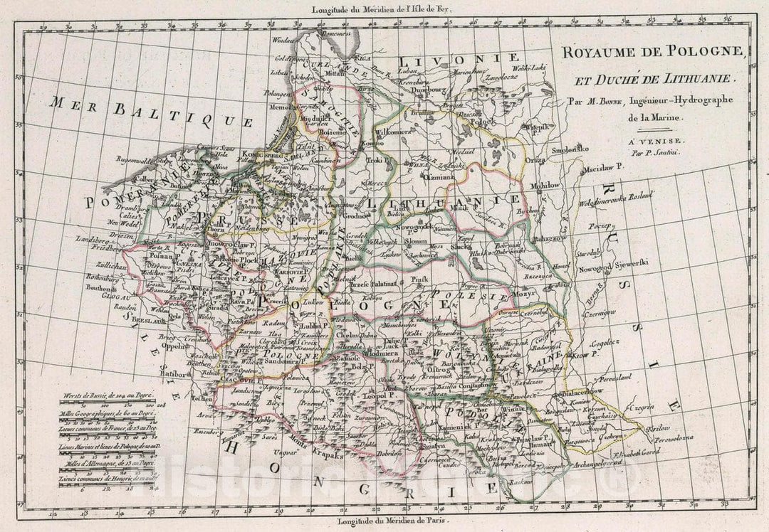 Historic Map : Poland, Royaume de Pologne, et Duche de Lithuanie, 1793 Atlas , Vintage Wall Art