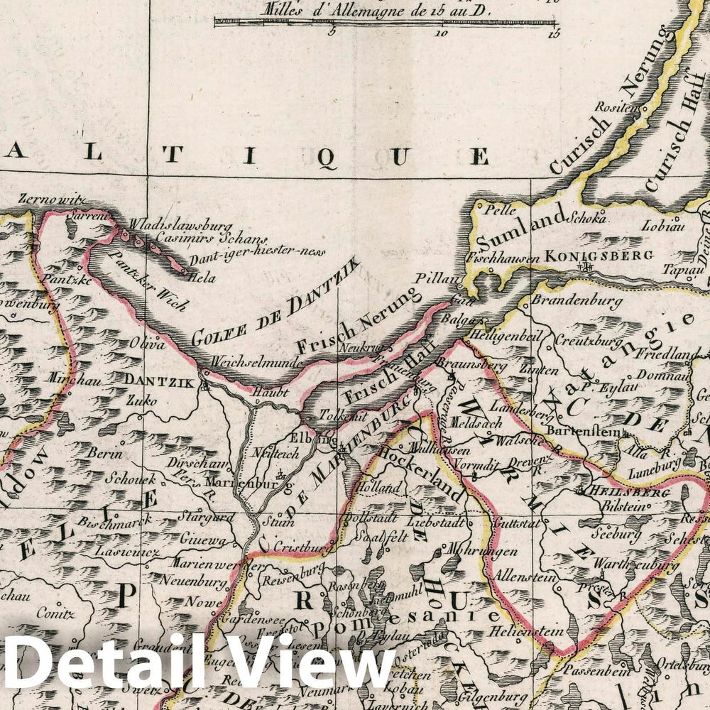 Historic Wall Map : Prussia , Germany, Hydrographe de la Marine. Atlas portatif, 1793, Vintage Wall Art