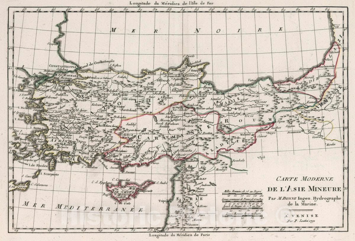 Historic Map : Asia Minor Carte Moderne de l'Asie Mineure, 1792 Atlas , Vintage Wall Art