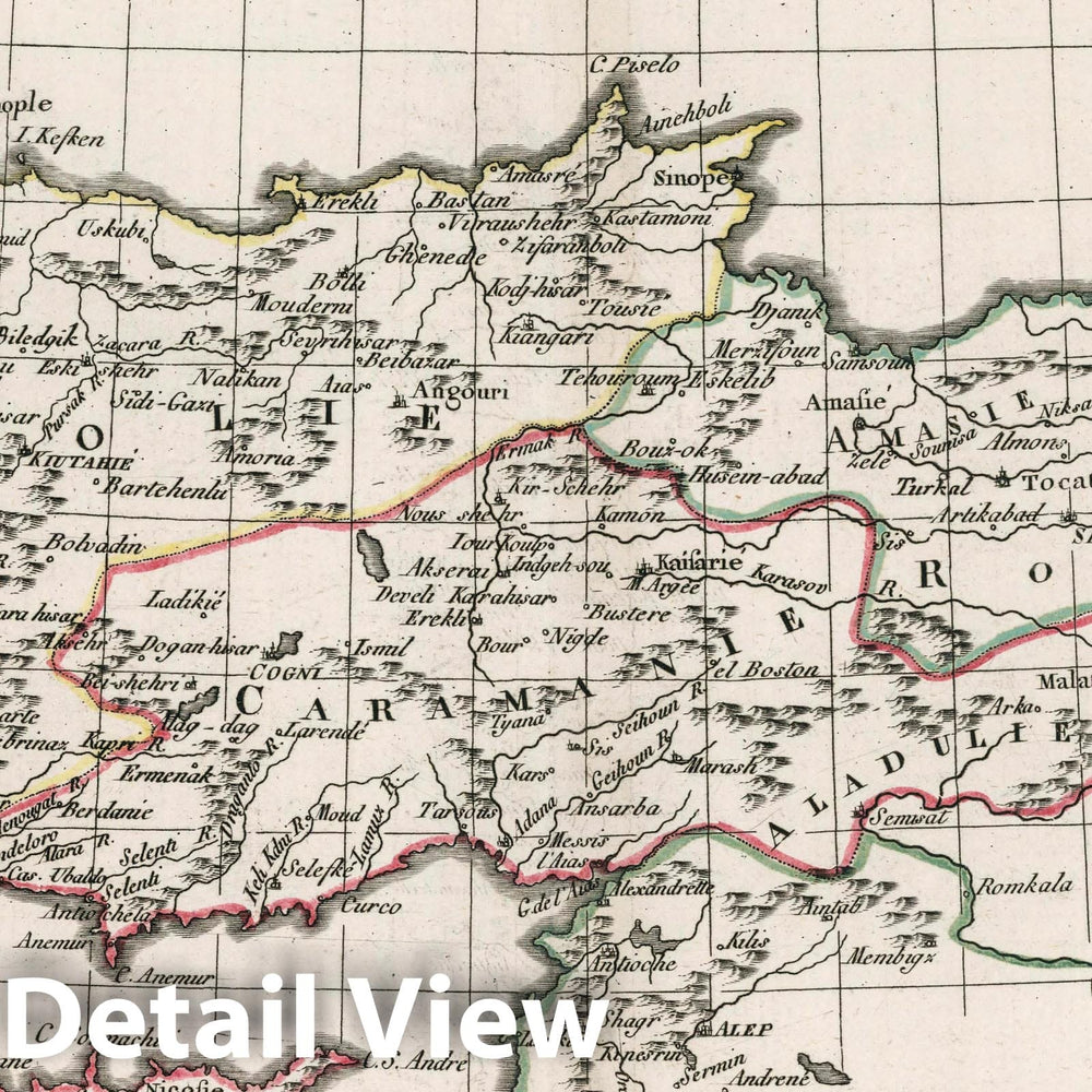 Historic Map : Asia Minor Carte Moderne de l'Asie Mineure, 1792 Atlas , Vintage Wall Art