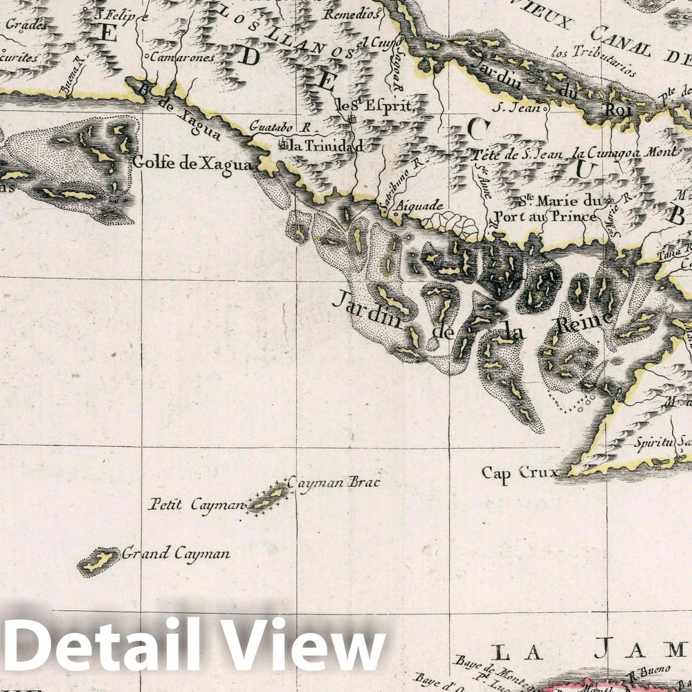 Historic Map : Cuba, Carte des Isles de Cuba et de la Jamaique, 1793 Atlas , Vintage Wall Art