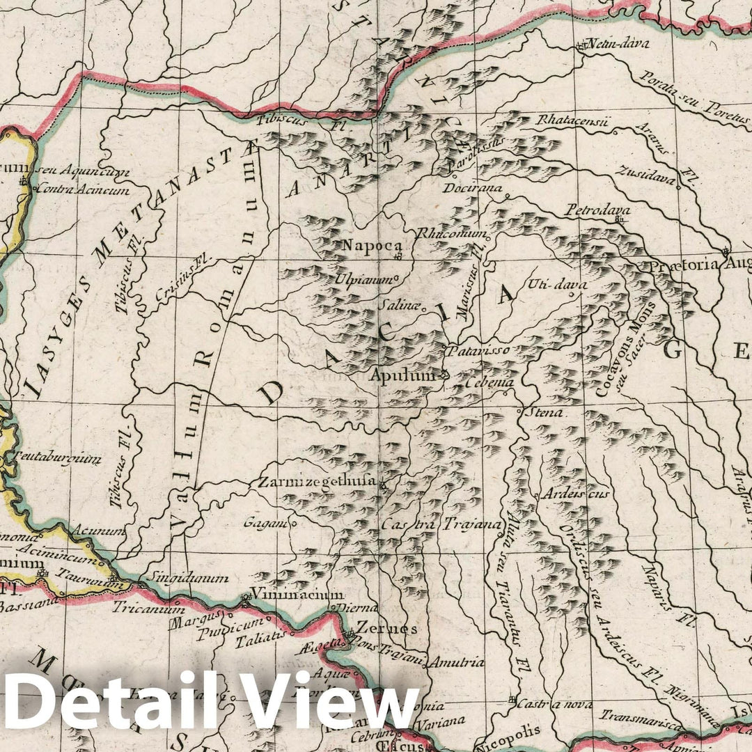 Historic Map : Bosnia and Herzegovina, Pannoniae Daciae Illyrici et Mcesiae Tabula geographica, 1789 Atlas , Vintage Wall Art