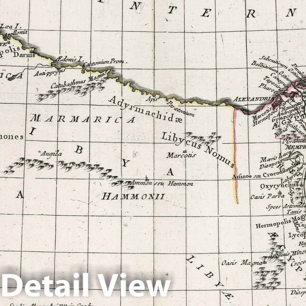 Historic Map : Egypt, Mappa Aegypti antiquae descripta a Rto. Bona, Primario Hydrographo Navali. Venetiis Apud P. Santini 1791, 1791 Atlas , Vintage Wall Art