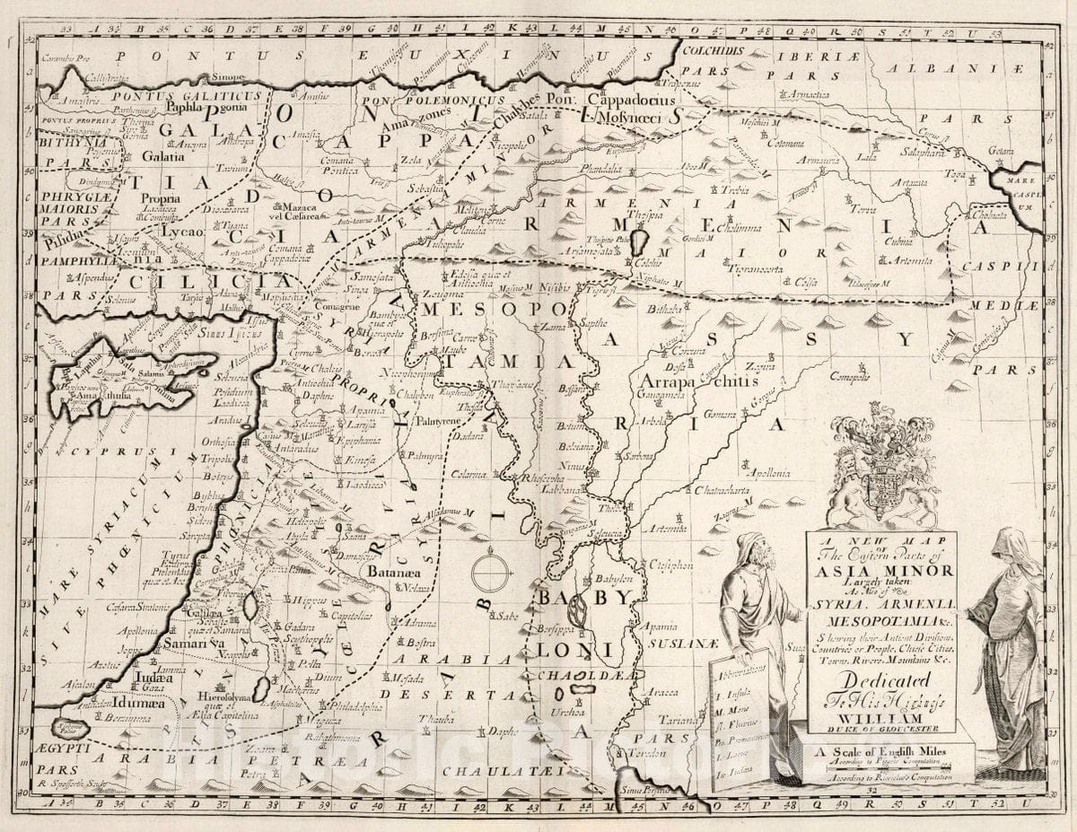 Historic Map : A New map of The Eastern Parts of Asia Minor, 1700 Atlas - Vintage Wall Art