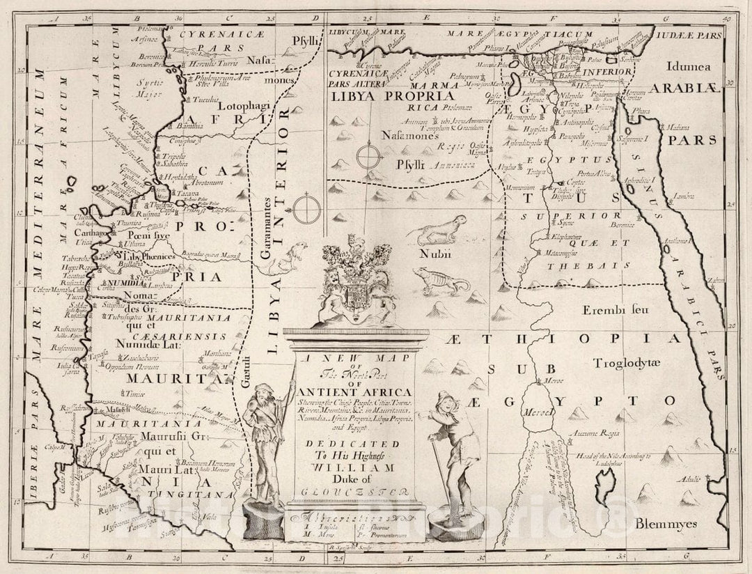 Historic Map : A New map of The North Part of antient Africa, 1700 Atlas - Vintage Wall Art