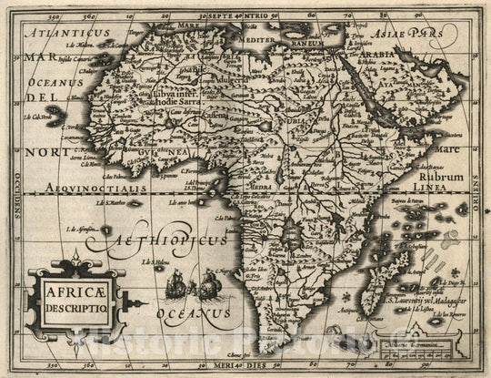 Historic Map : Africa descriptio. (to accompany) Atlas Minor Gerardi Mercatoris, 1607 Atlas - Vintage Wall Art