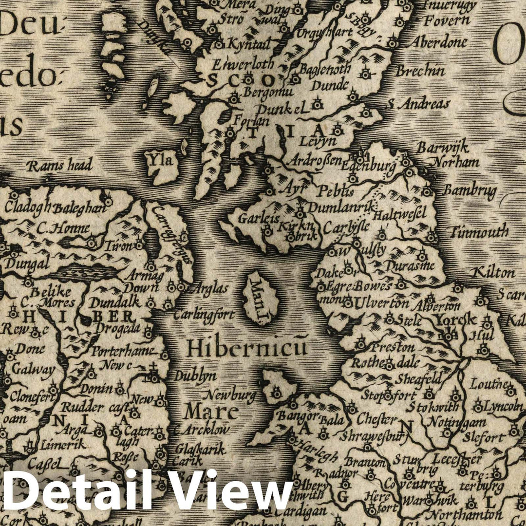 Historic Map : England, British Isles Anglia, Scotia et Hibernia. (to accompany) Atlas Minor Gerardi Mercatoris, 1607 Atlas , Vintage Wall Art