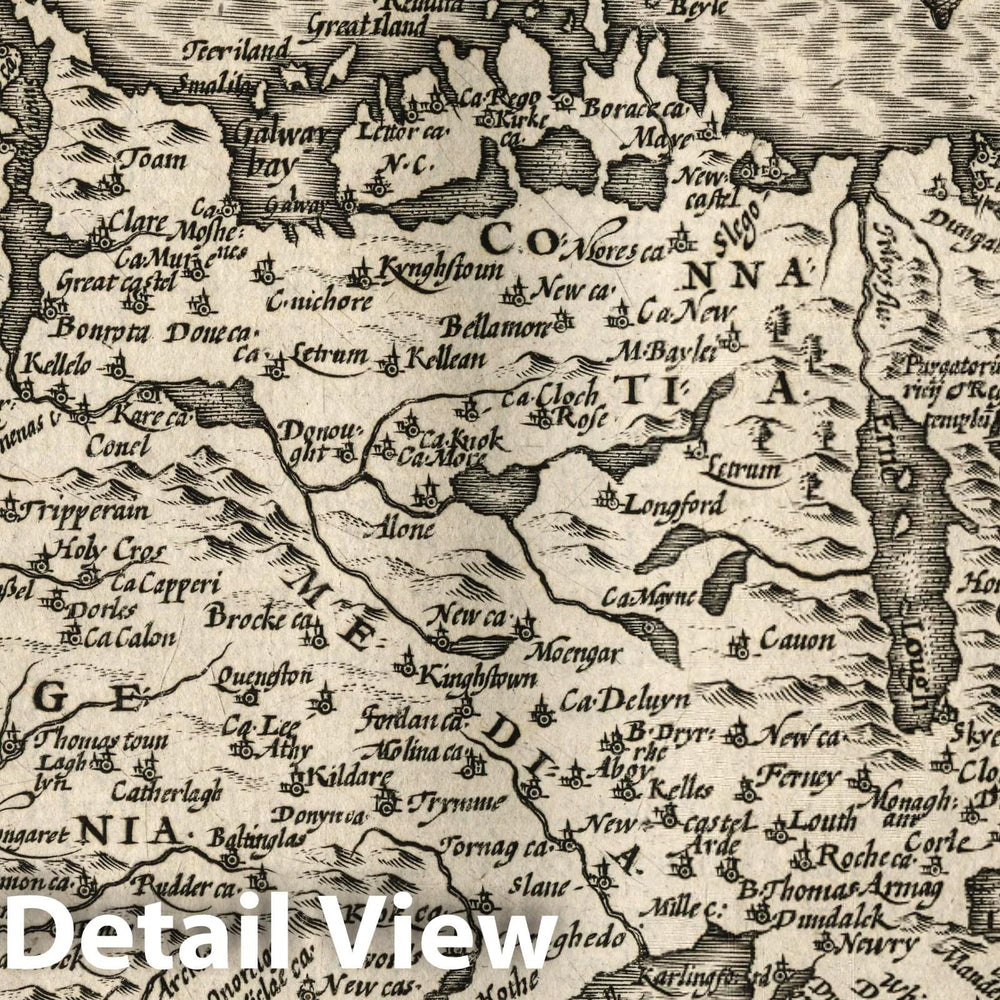 Historic Map : Ireland, Irlandia. (to accompany) Atlas Minor Gerardi Mercatoris, 1607 Atlas , Vintage Wall Art