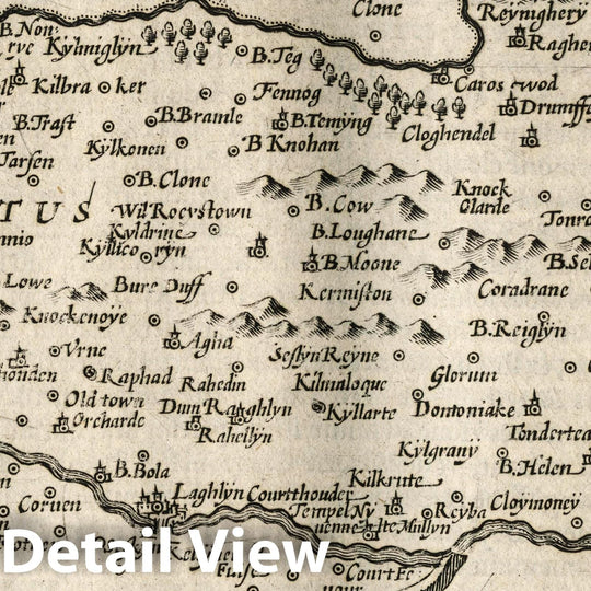 Historic Map : Ireland, Udrone. (to accompany) Atlas Minor Gerardi Mercatoris, 1607 Atlas , Vintage Wall Art